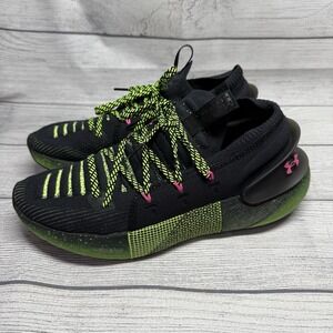Under Armour HOVR Phantom 3 Black Yellow Pink Women Running Sports Shoe Size 10